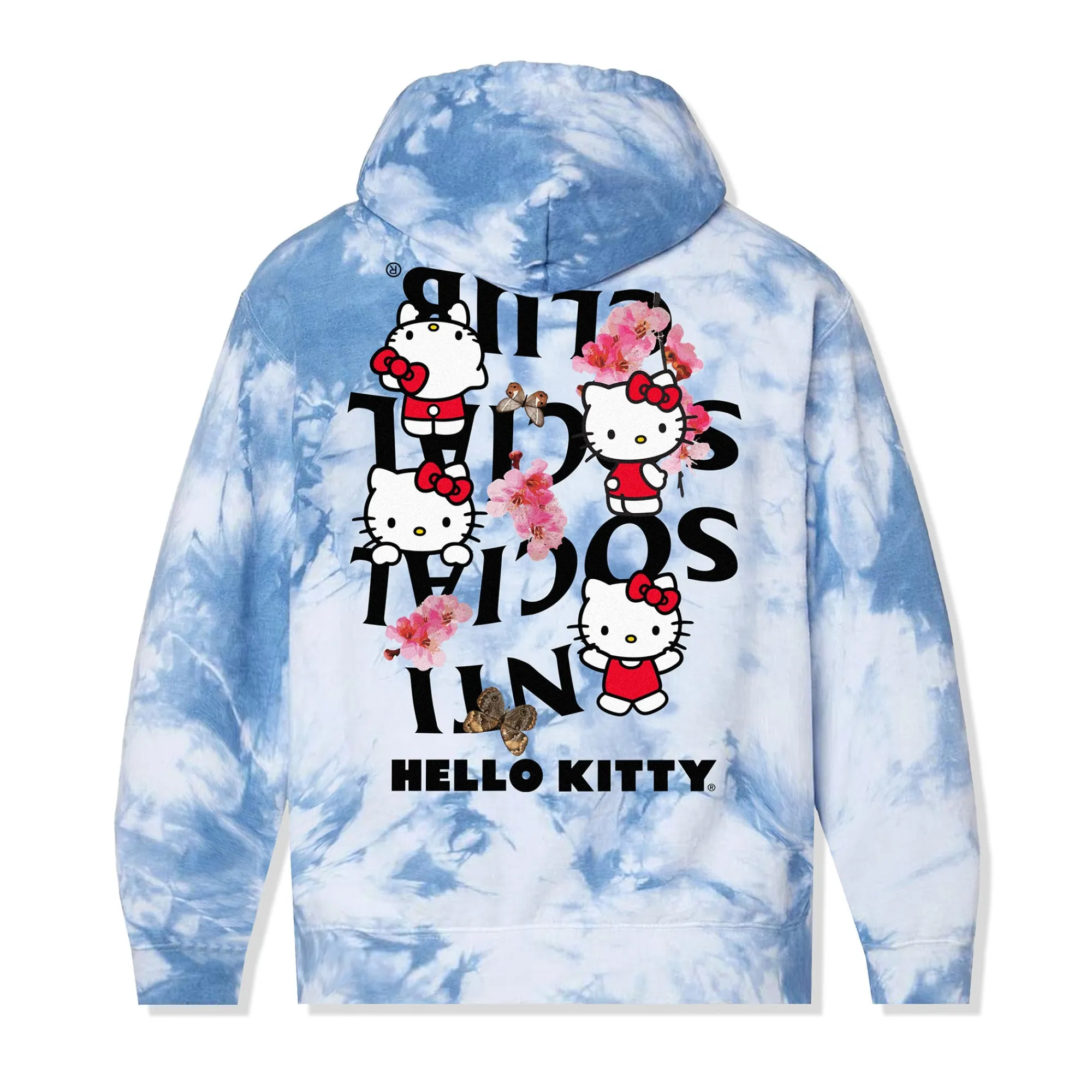Anti Social Social Club x Hello Kitty Spring Sakura Hoodie (Blue Tie-Dye)