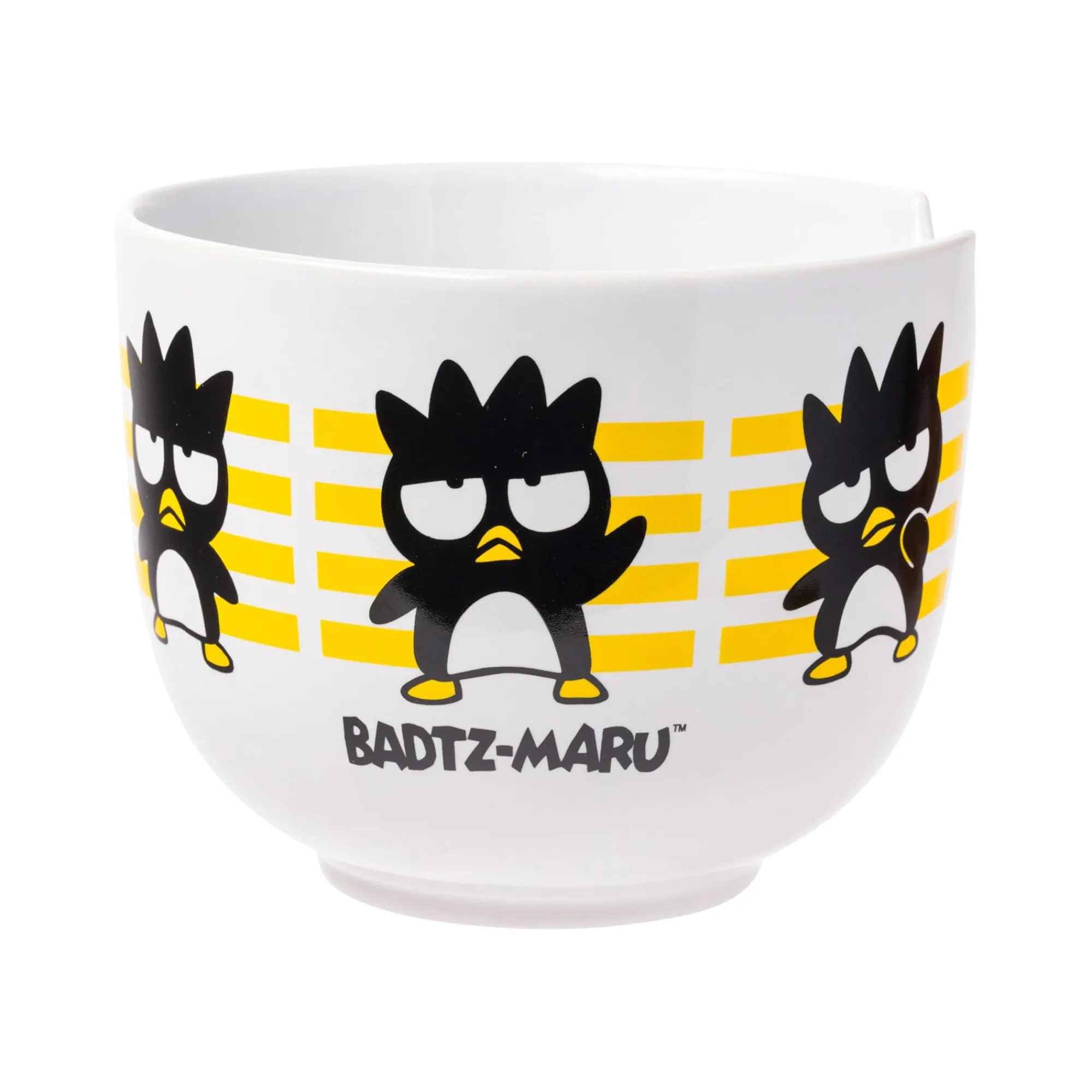 Silver Buffalo Badtz-maru Ceramic Ramen Bowl and Chopstick Set (Stripes)