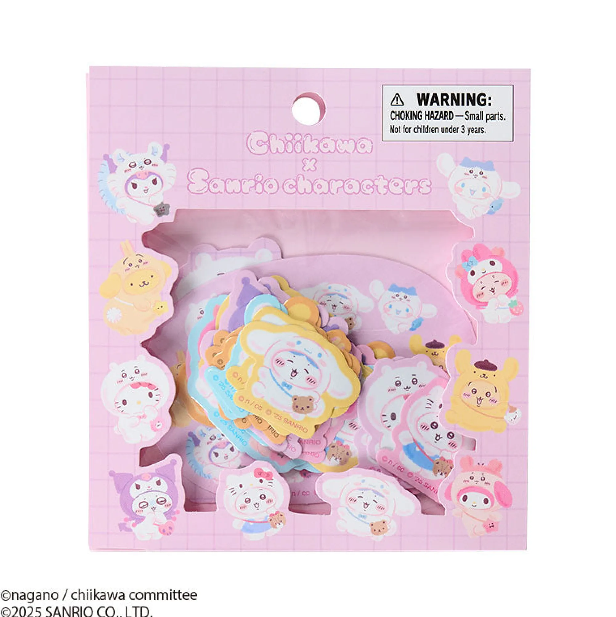 Japan Original Chiikawa x Sanrio Characters 32-pc Mini Sticker Pack