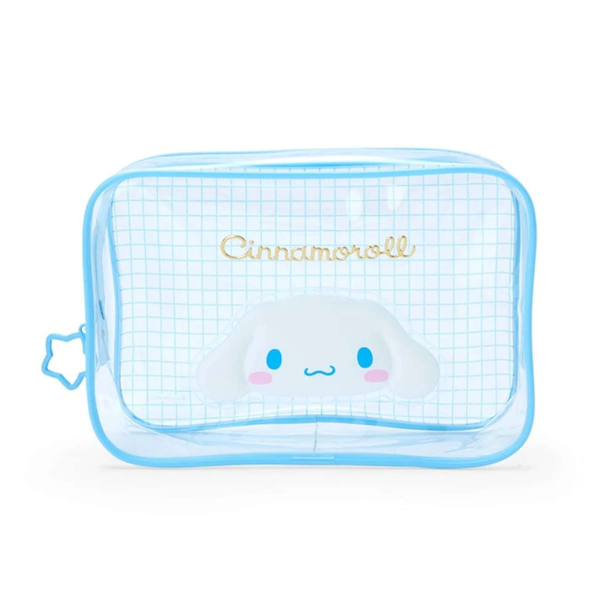 Japan Original Cinnamoroll Clear Grid Zipper Pouch