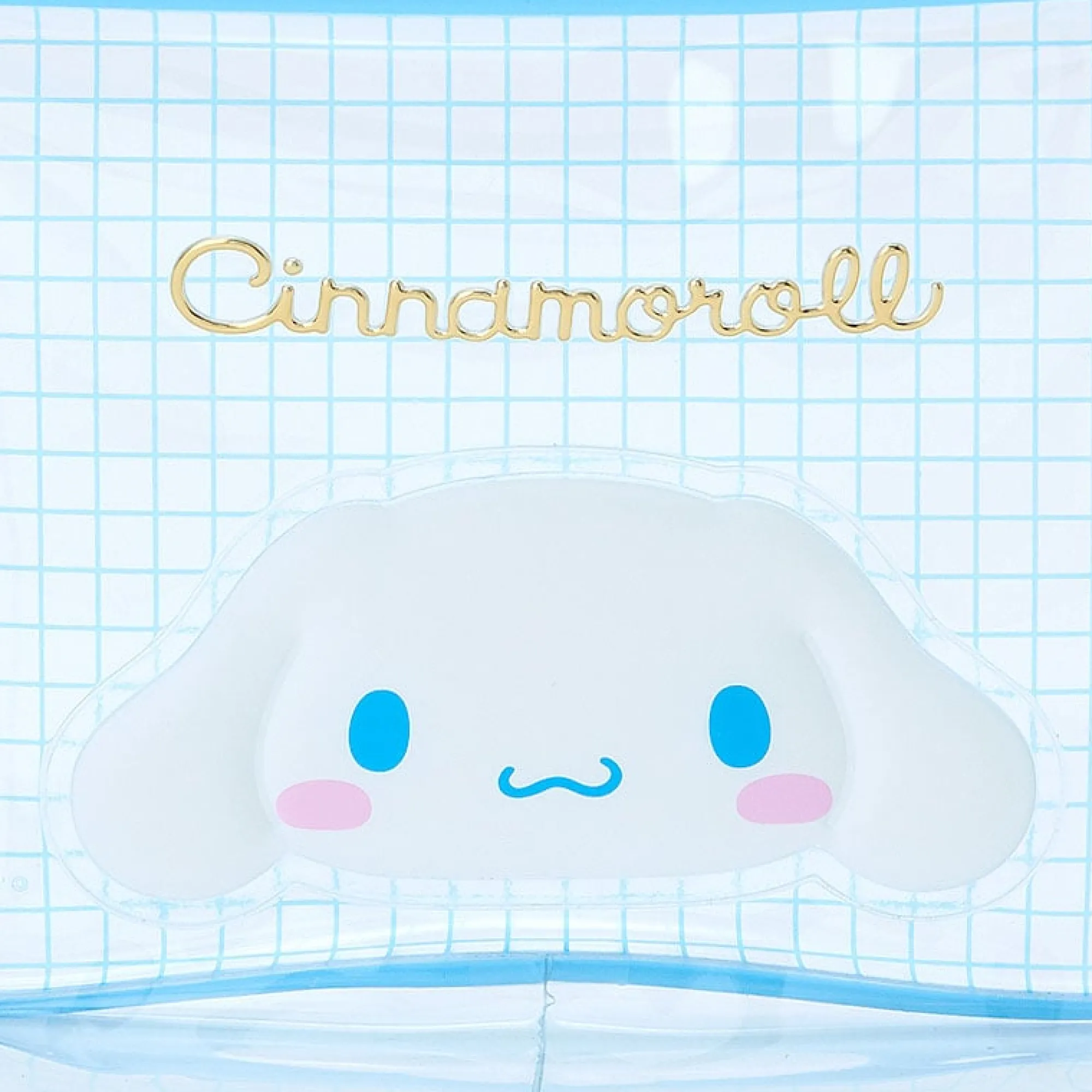 Japan Original Cinnamoroll Clear Grid Zipper Pouch