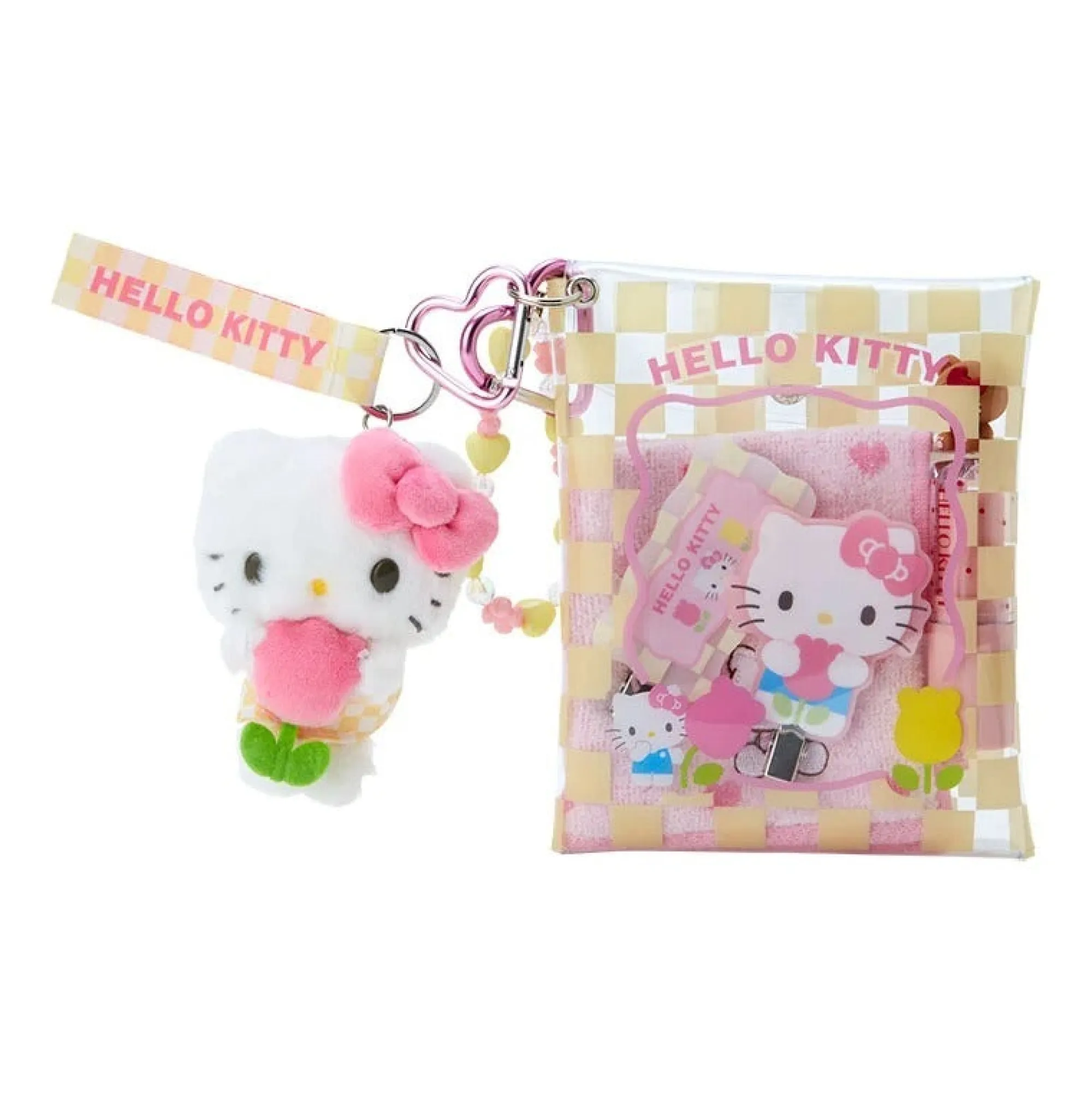 Japan Original Cinnamoroll Clear Snap Mini Pouch (Pastel Check Series)