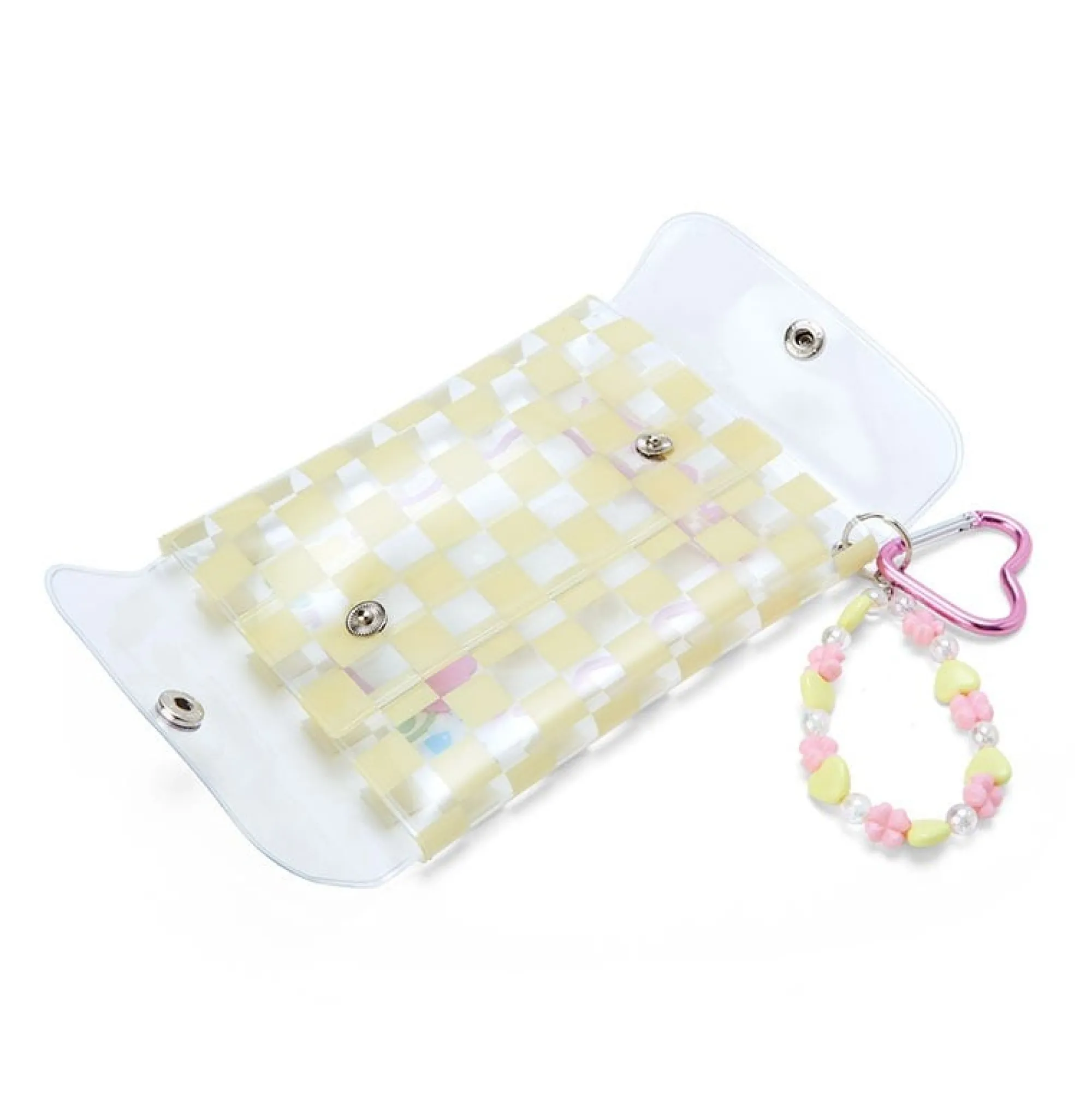 Japan Original Cinnamoroll Clear Snap Mini Pouch (Pastel Check Series)