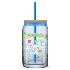 JoyJolt Cinnamoroll Favorite Flavor Lidded Glass Tumbler