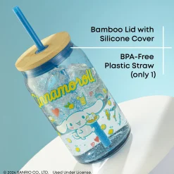 JoyJolt Cinnamoroll Favorite Flavor Lidded Glass Tumbler