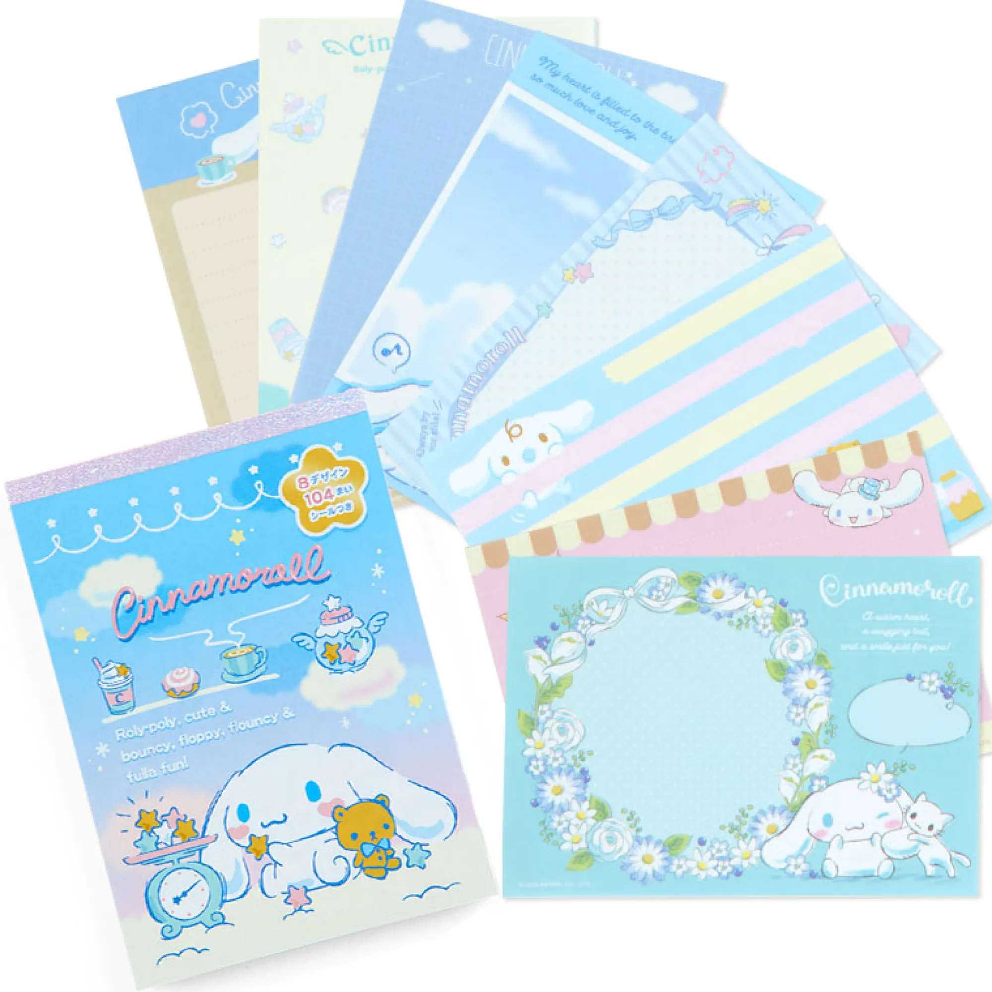 Japan Original Cinnamoroll Memo Pad & Sticker Set