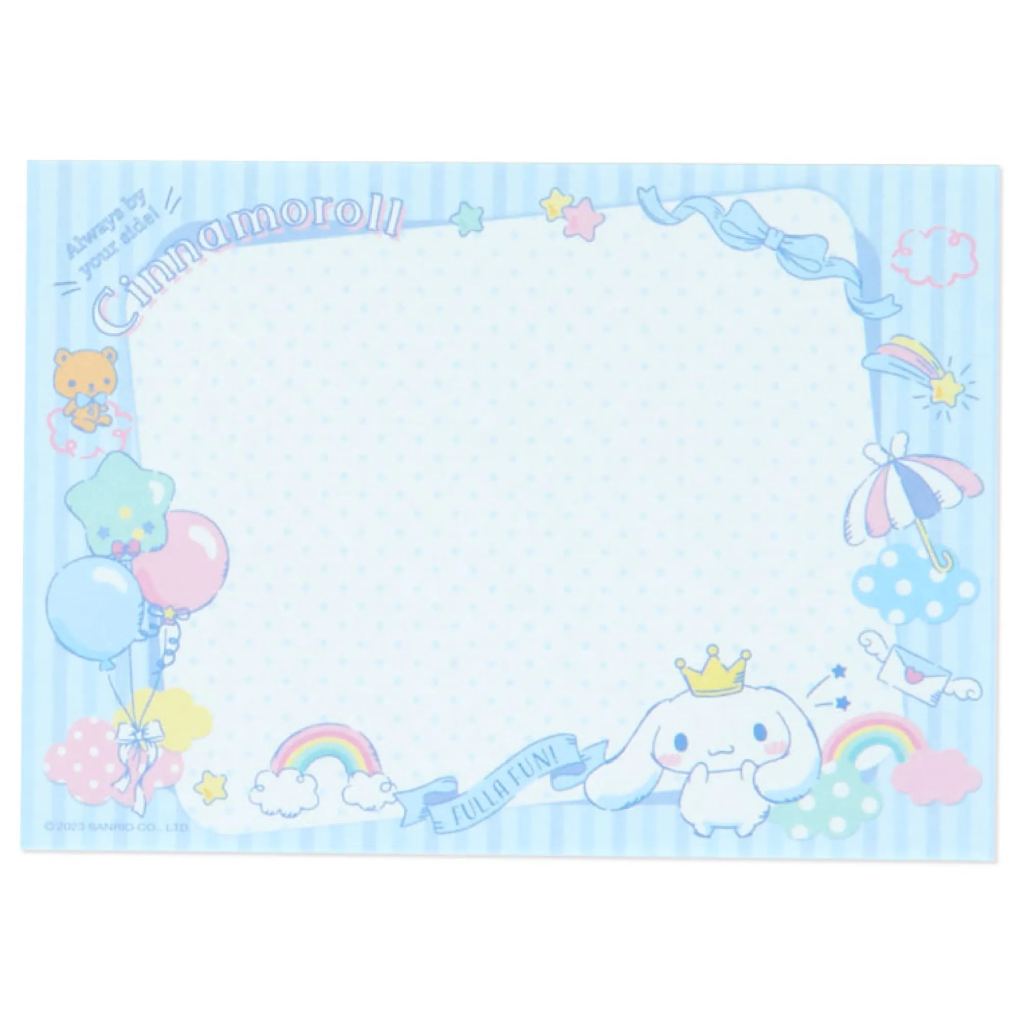 Japan Original Cinnamoroll Memo Pad & Sticker Set