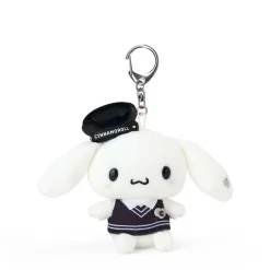 Japan Original Cinnamoroll Plush Mascot Keychain (Silver Houndstooth Series)