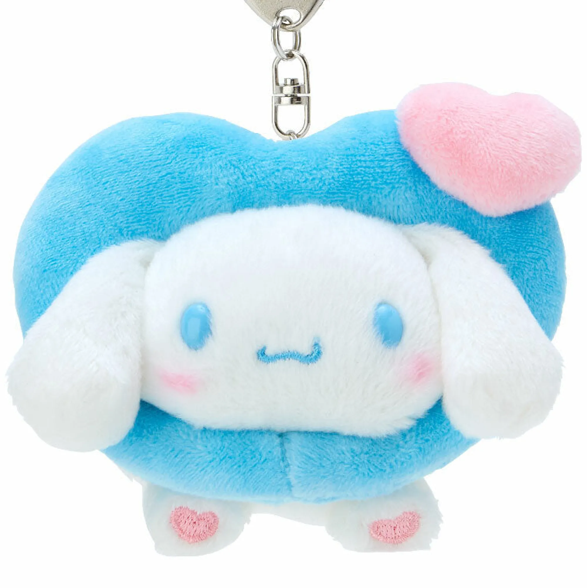Japan Original Cinnamoroll Plush Mascot Keychain (Big Heart Series)