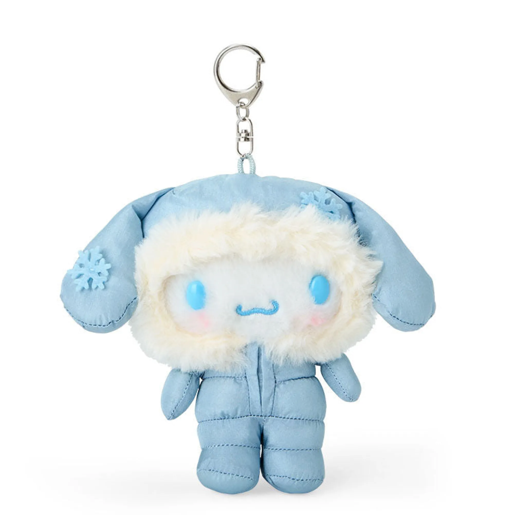 Japan Original Cinnamoroll Plush Mascot Keychain (Winter Snowsuit Series)