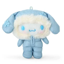 Japan Original Cinnamoroll Plush Mascot Keychain (Winter Snowsuit Series)