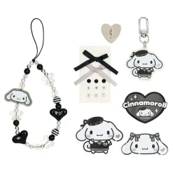 Japan Original Cinnamoroll Smartphone Charm Set (Silver Houndstooth Series)