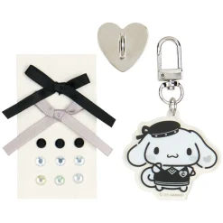 Japan Original Cinnamoroll Smartphone Charm Set (Silver Houndstooth Series)