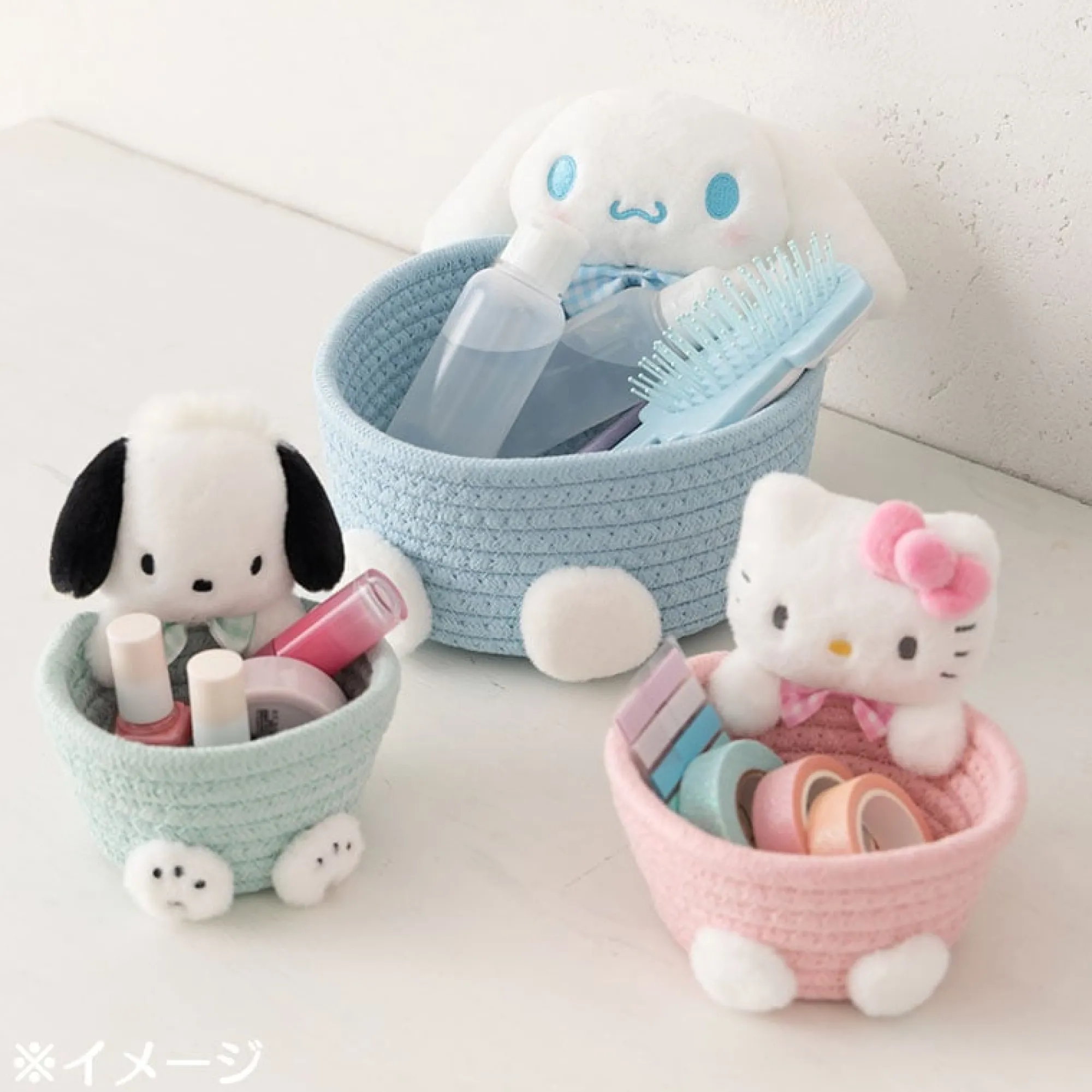 Japan Original Cinnamoroll Woven Rope Storage Basket