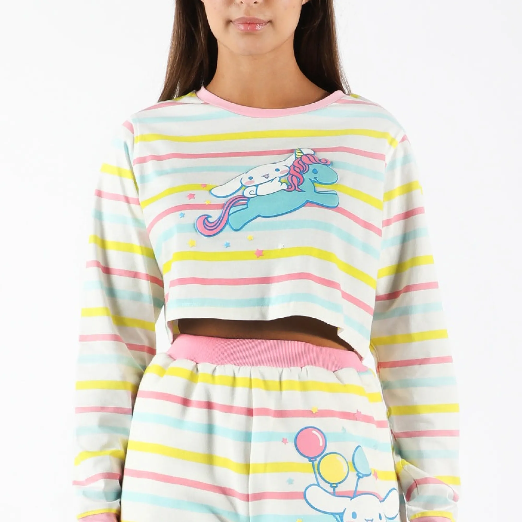 BIOWORLD Cinnamoroll x Dumbgood d Crop Longsleeve