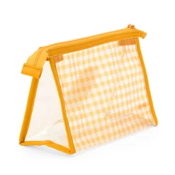 Japan Original Gudetama Clear Gingham Zipper Pouch