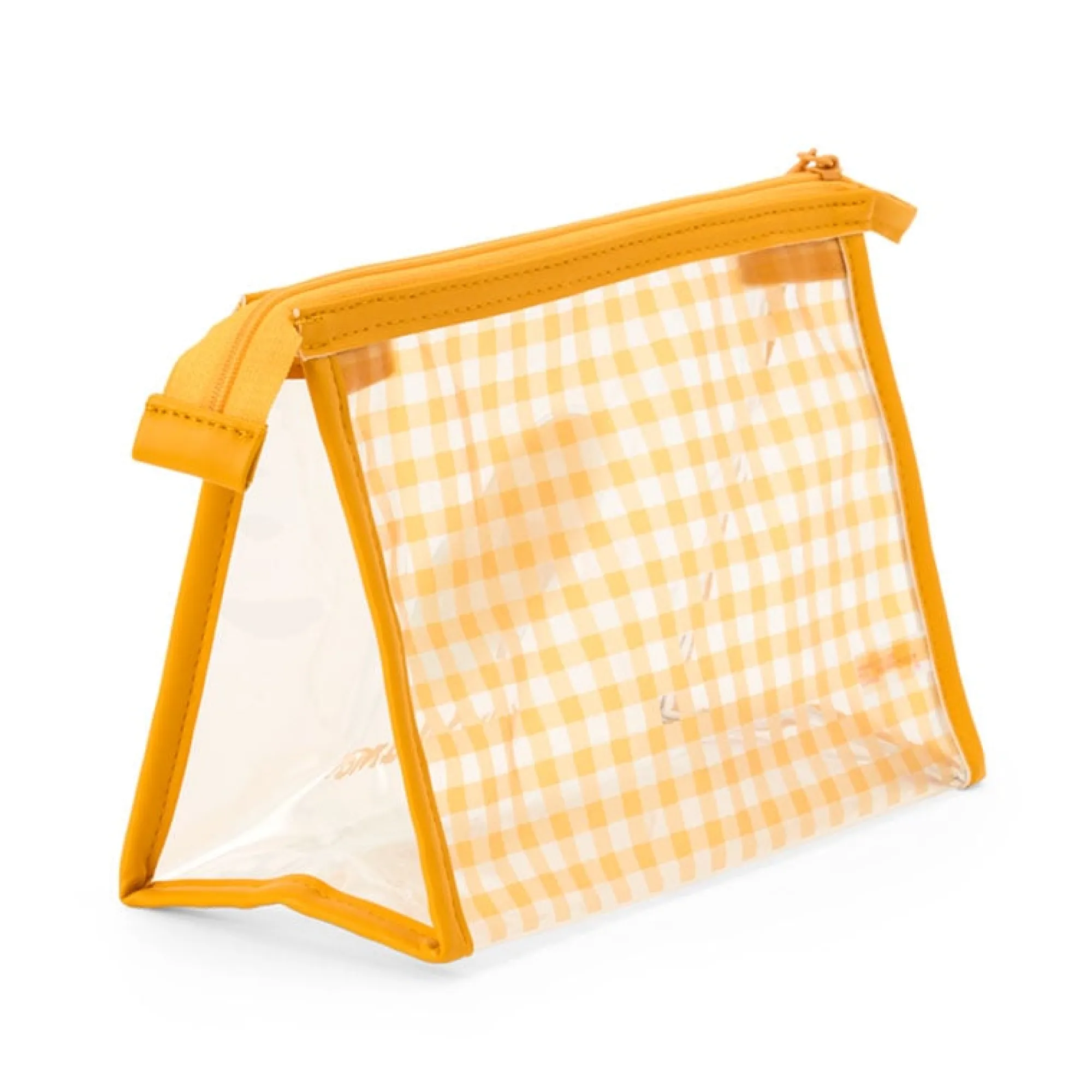 Japan Original Gudetama Clear Gingham Zipper Pouch
