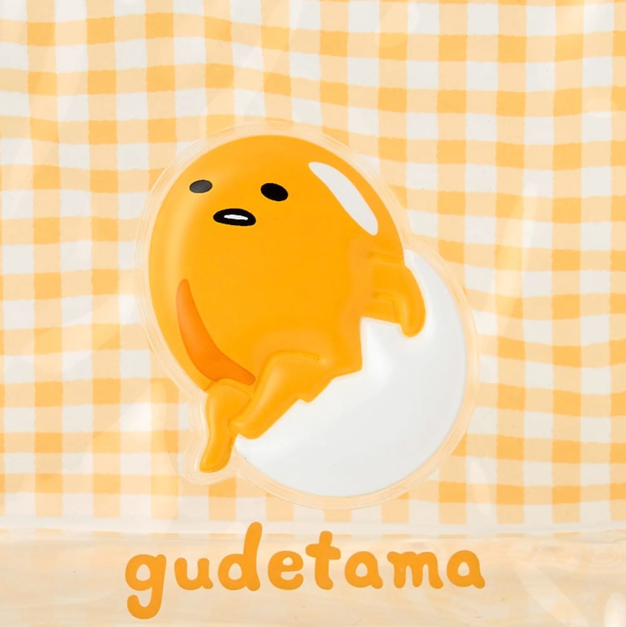 Japan Original Gudetama Clear Gingham Zipper Pouch