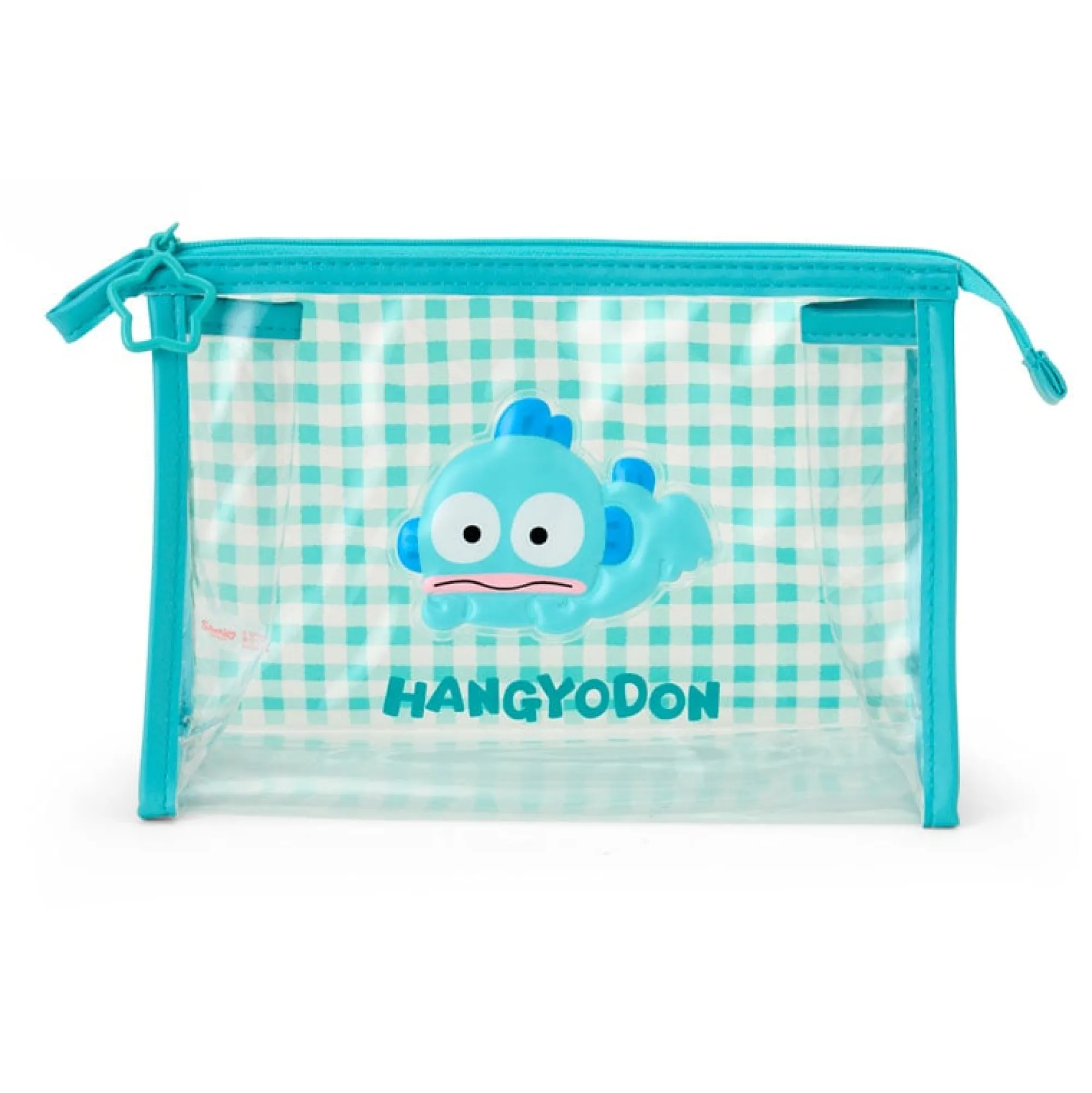 Japan Original Hangyodon Clear Gingham Zipper Pouch