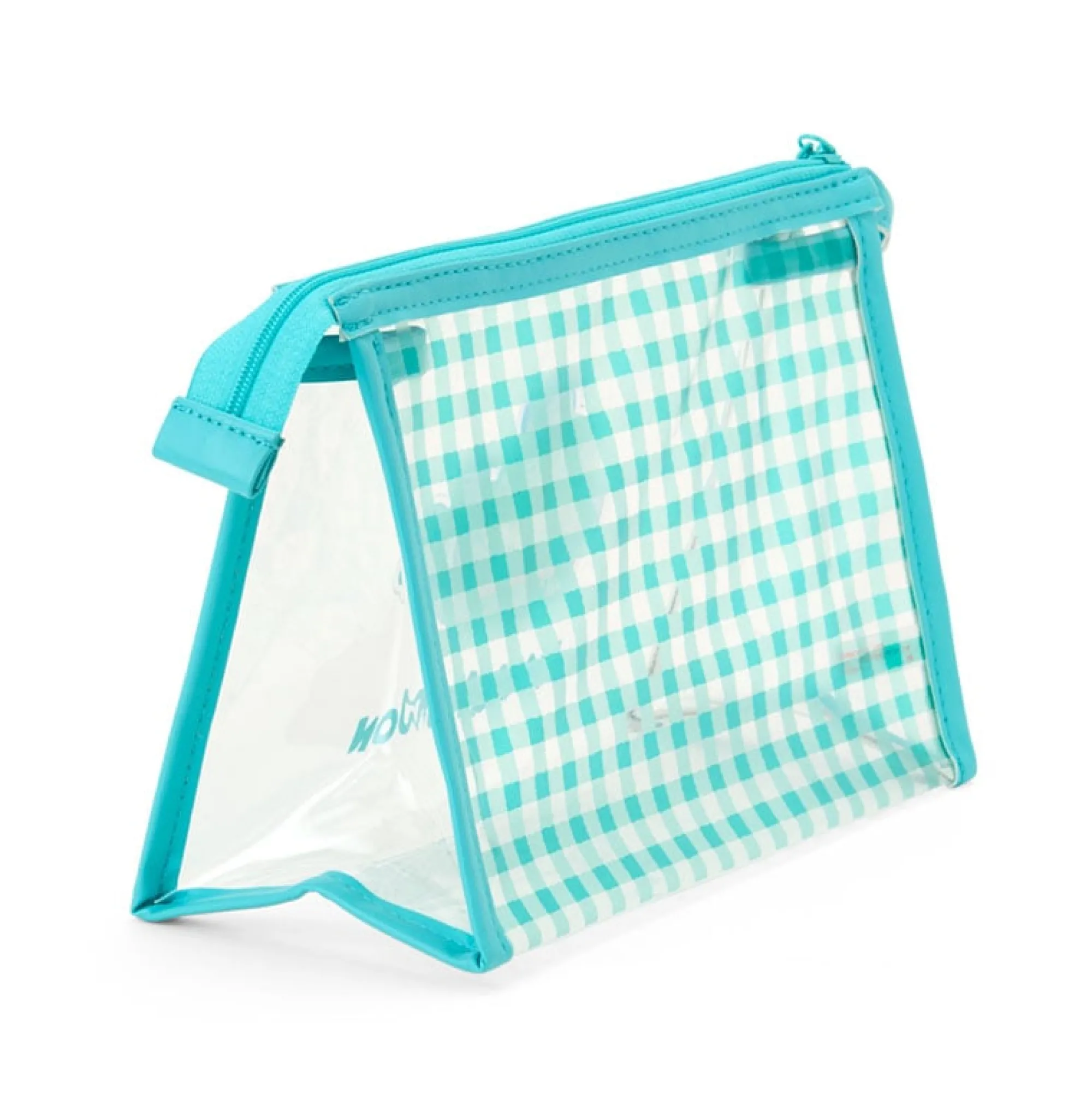 Japan Original Hangyodon Clear Gingham Zipper Pouch