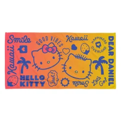 Printful Hello Kitty & Dear Daniel Good Vibes Beach Towel