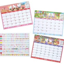 Japan Original Hello Kitty 2025 Monthly Sheet Calendar