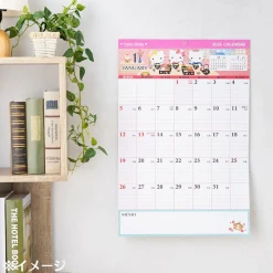 Japan Original Hello Kitty 2025 Wall Hanging Calendar & Memo Pad