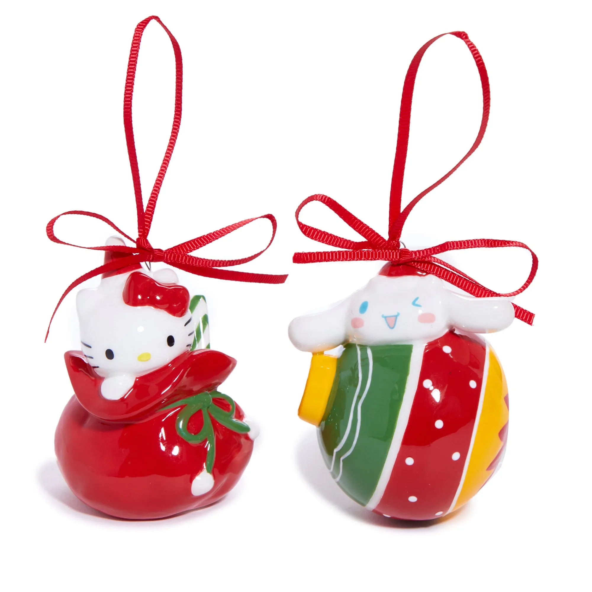 Blue Sky Clayworks Hello Kitty and Cinnamoroll 2-pc Holiday Ceramic Ornament Set