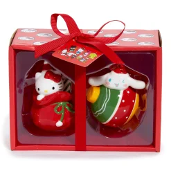 Blue Sky Clayworks Hello Kitty and Cinnamoroll 2-pc Holiday Ceramic Ornament Set