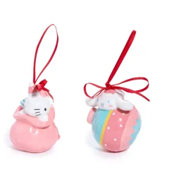 Blue Sky Clayworks Hello Kitty and Cinnamoroll 2-pc Holiday Ceramic Ornament Set (Pastel )