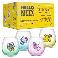 JoyJolt Hello Kitty and Friends Above the Clouds Stemless Glasses (Set of 4)