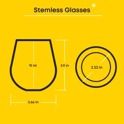 JoyJolt Hello Kitty and Friends Above the Clouds Stemless Glasses (Set of 4)
