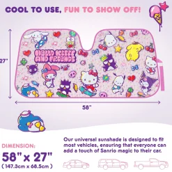 BDK AUTO Hello Kitty and Friends Car Sun Shade (Kawaii Fun)