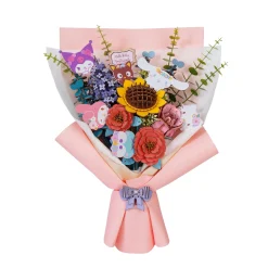 HANDS CRAFT Hello Kitty and Friends Flower Bouquet 3D Wooden Puzzle