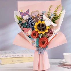 HANDS CRAFT Hello Kitty and Friends Flower Bouquet 3D Wooden Puzzle