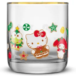 JoyJolt Hello Kitty and Friends Gingerbread Pals Short Glasses