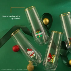 JoyJolt Hello Kitty and Friends Holiday Stemless Flutes