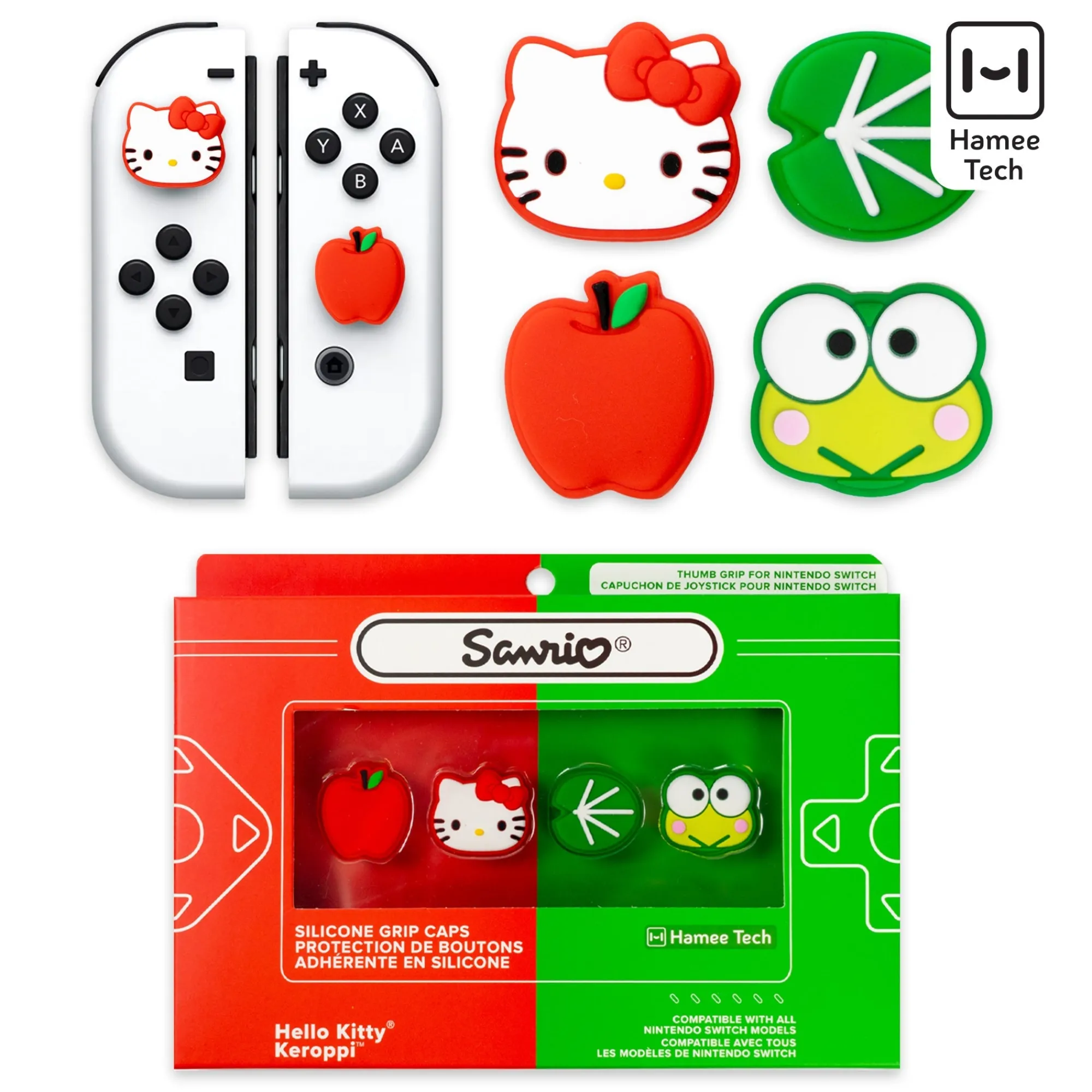 Hamee.com - Hamee US Hello Kitty and Friends Nintendo Switch Grip Caps (Hello Kitty + Keroppi)