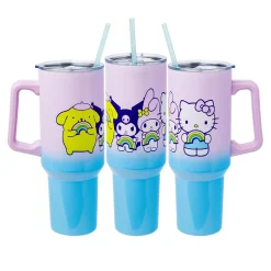 Silver Buffalo Hello Kitty and Friends 40oz Stainless Steel Travel Tumbler (Rainbow)
