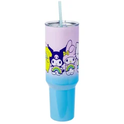 Silver Buffalo Hello Kitty and Friends 40oz Stainless Steel Travel Tumbler (Rainbow)