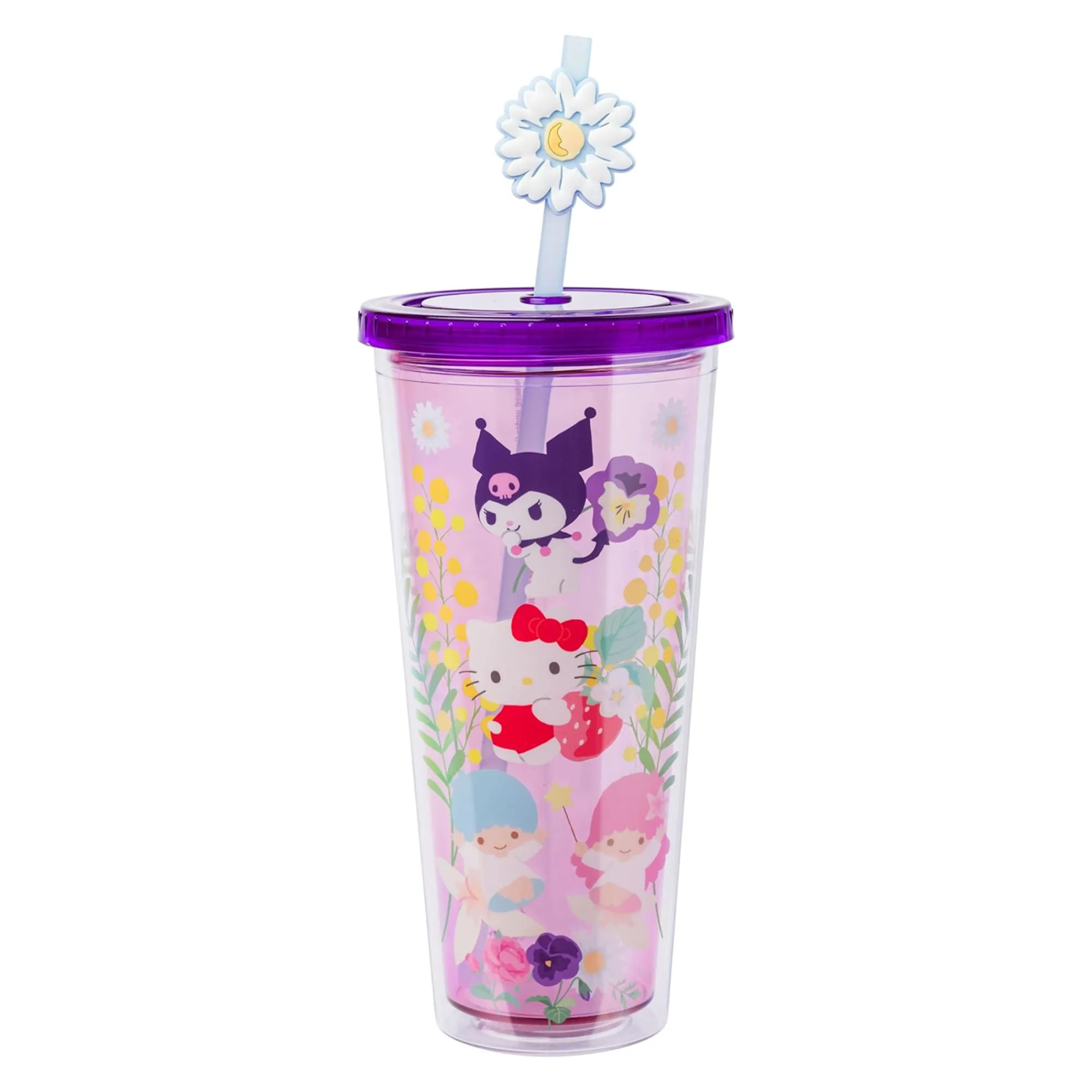 Silver Buffalo Hello Kitty and Friends 24oz Floral Travel Tumbler