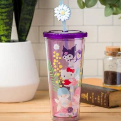 Silver Buffalo Hello Kitty and Friends 24oz Floral Travel Tumbler
