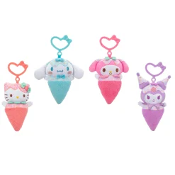Jazwares Hello Kitty and Friends 4-pc Ice Cream Plush Mascot Keychain Set