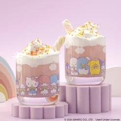 JoyJolt Hello Kitty and Friends Rainbow Short Drinking Glasses (Set of 4)