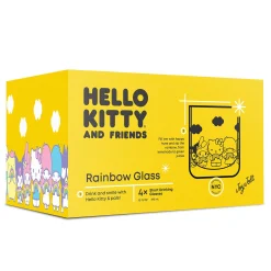 JoyJolt Hello Kitty and Friends Rainbow Short Drinking Glasses (Set of 4)
