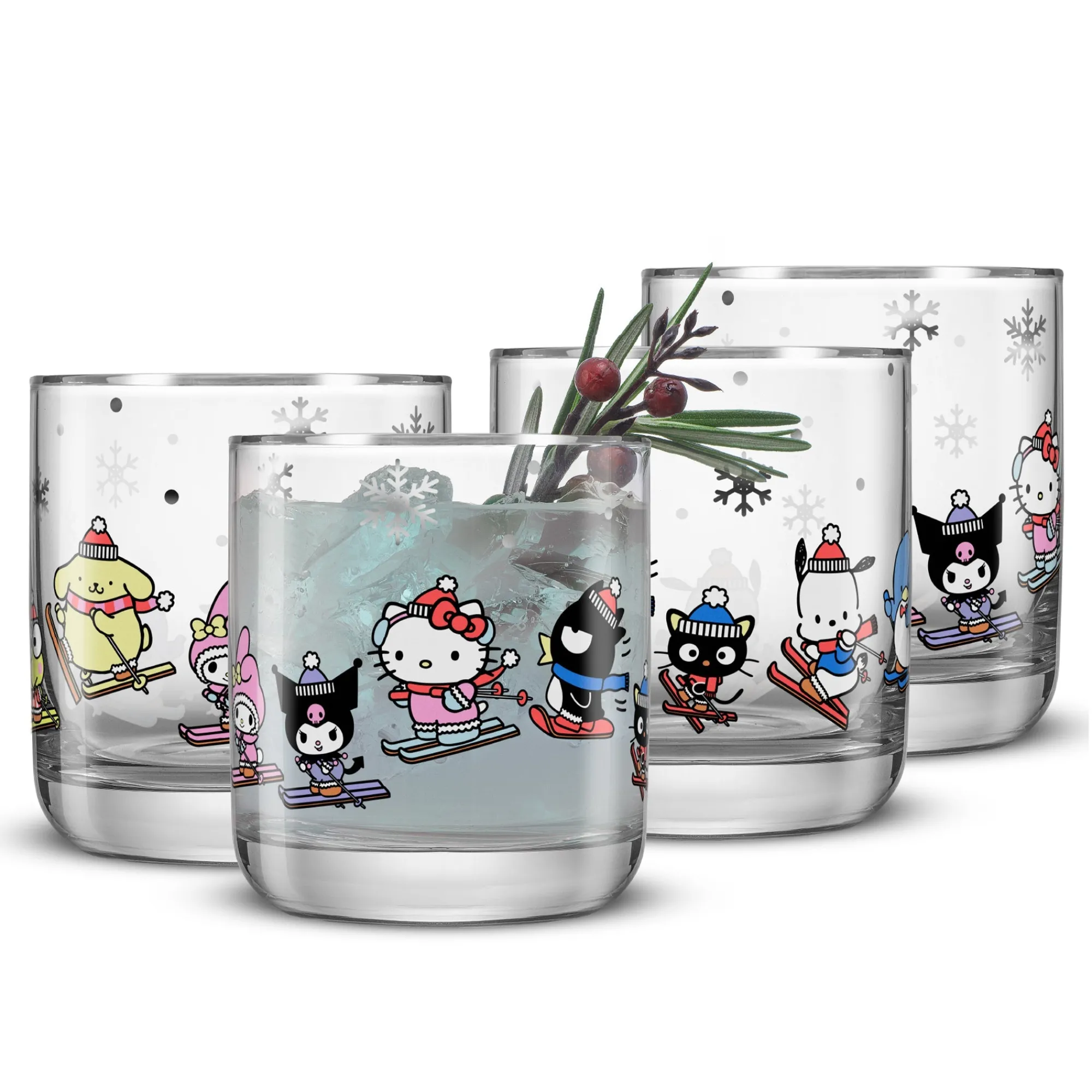 JoyJolt Hello Kitty and Friends Winter Wonderland Short Glasses