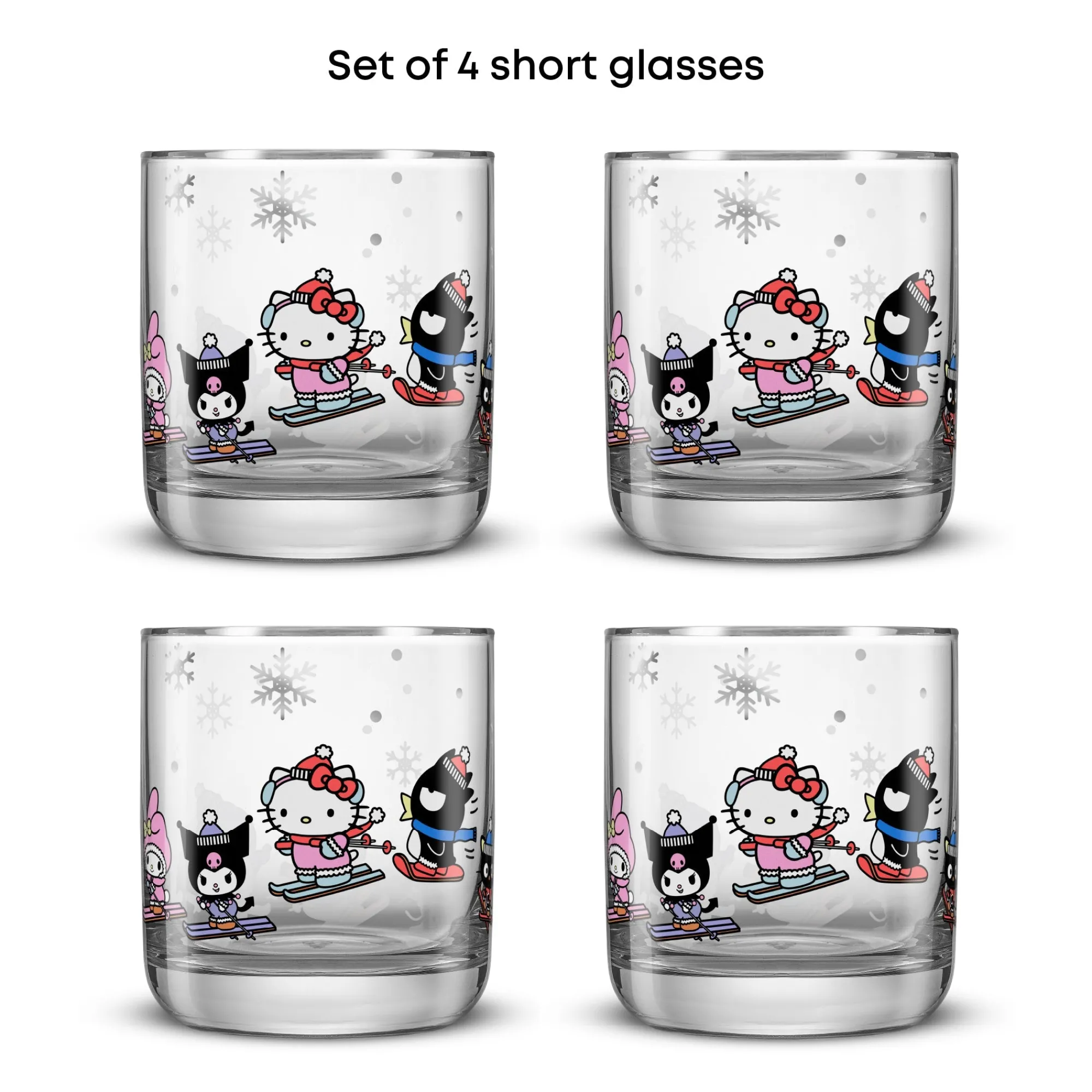 JoyJolt Hello Kitty and Friends Winter Wonderland Short Glasses