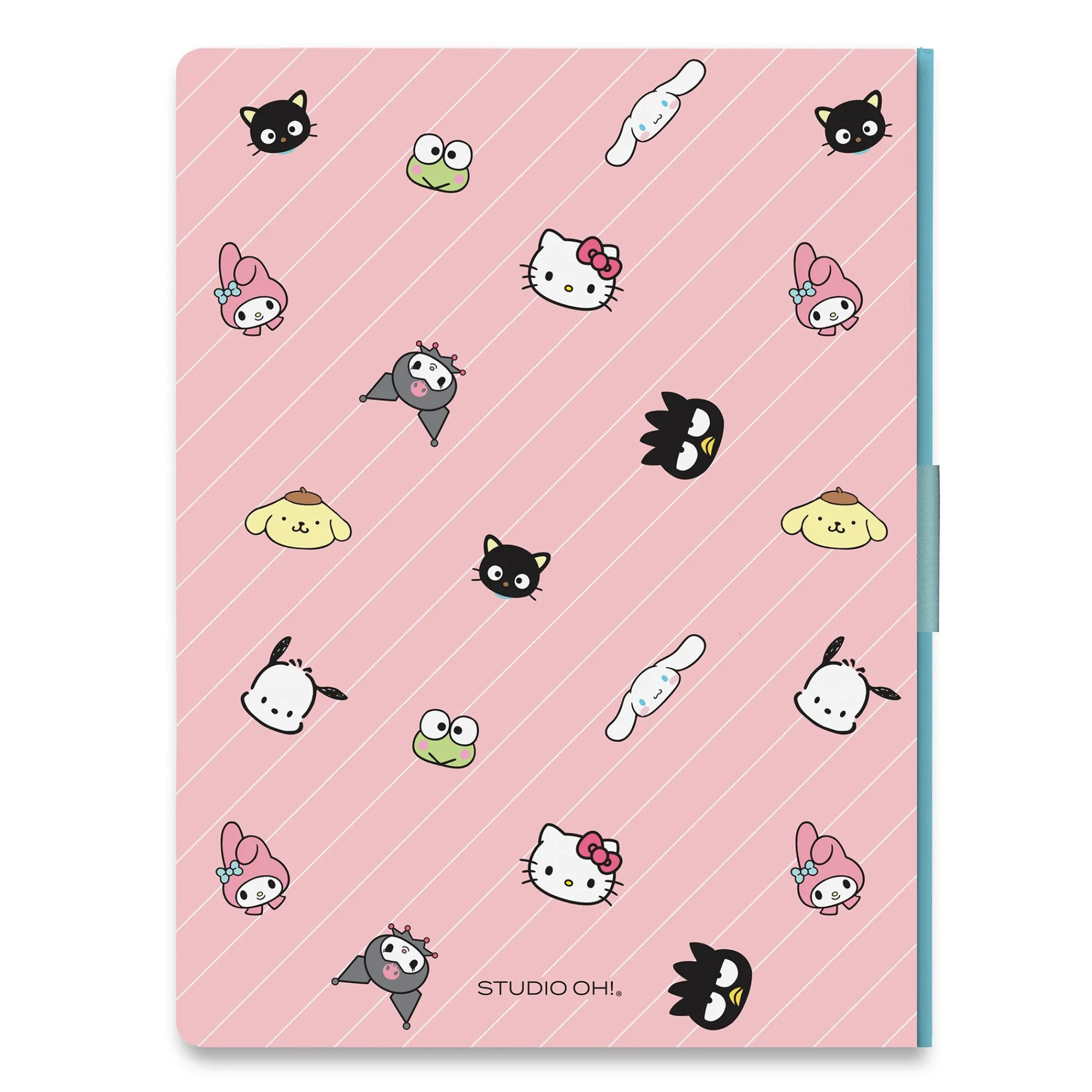 Studio Oh! Hello Kitty and Friends x Pink Pinstripe Casey Notebook with Phone Loop