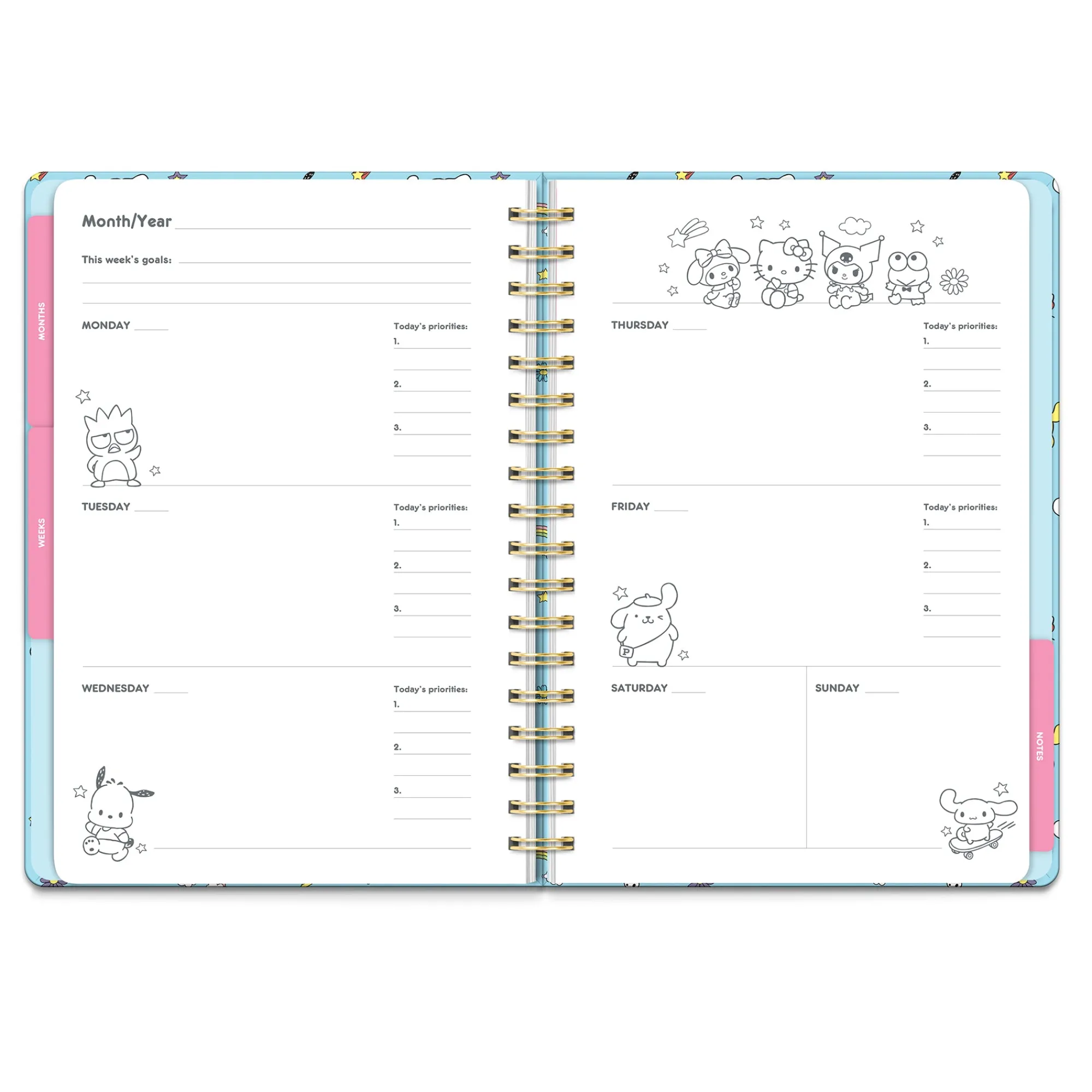 Studio Oh! Hello Kitty and Friends x College Letters Tri-Tab Planner