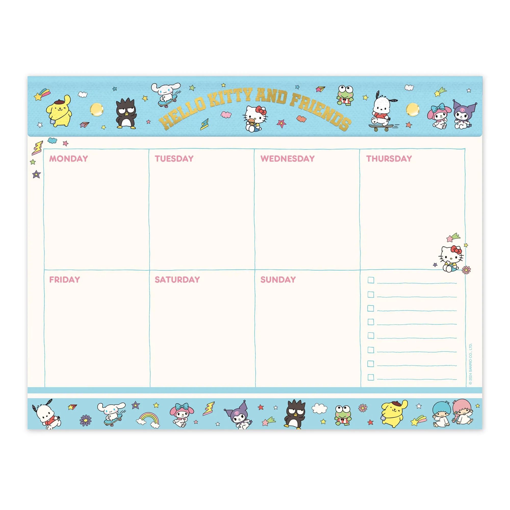 Studio Oh! Hello Kitty and Friends x College Letters Blue Weekly Desk Pad